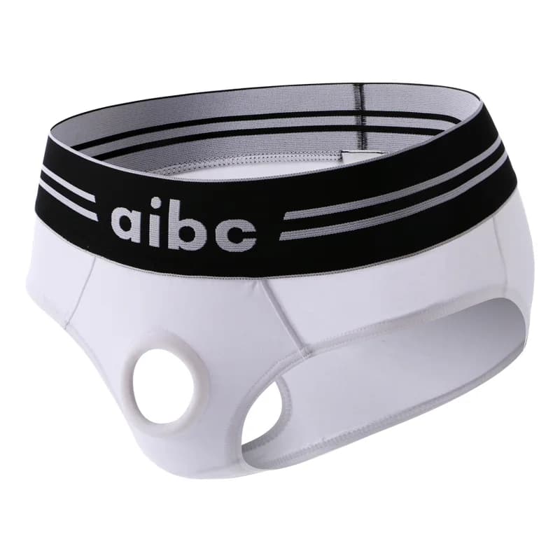 Penis Hole Man Underwear Men Sexy Cockring Briefs Open Crotch Pouch Underpants Silicone Cock Ring Panties hombre