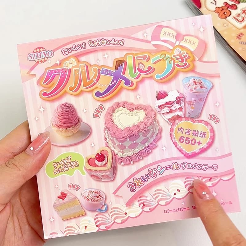 30 Pages Ins Retro Cute Dessert Cake Decorative Stickers Book Scrapbooking Phone Case DIY Journal Collage Material Sticker Gift