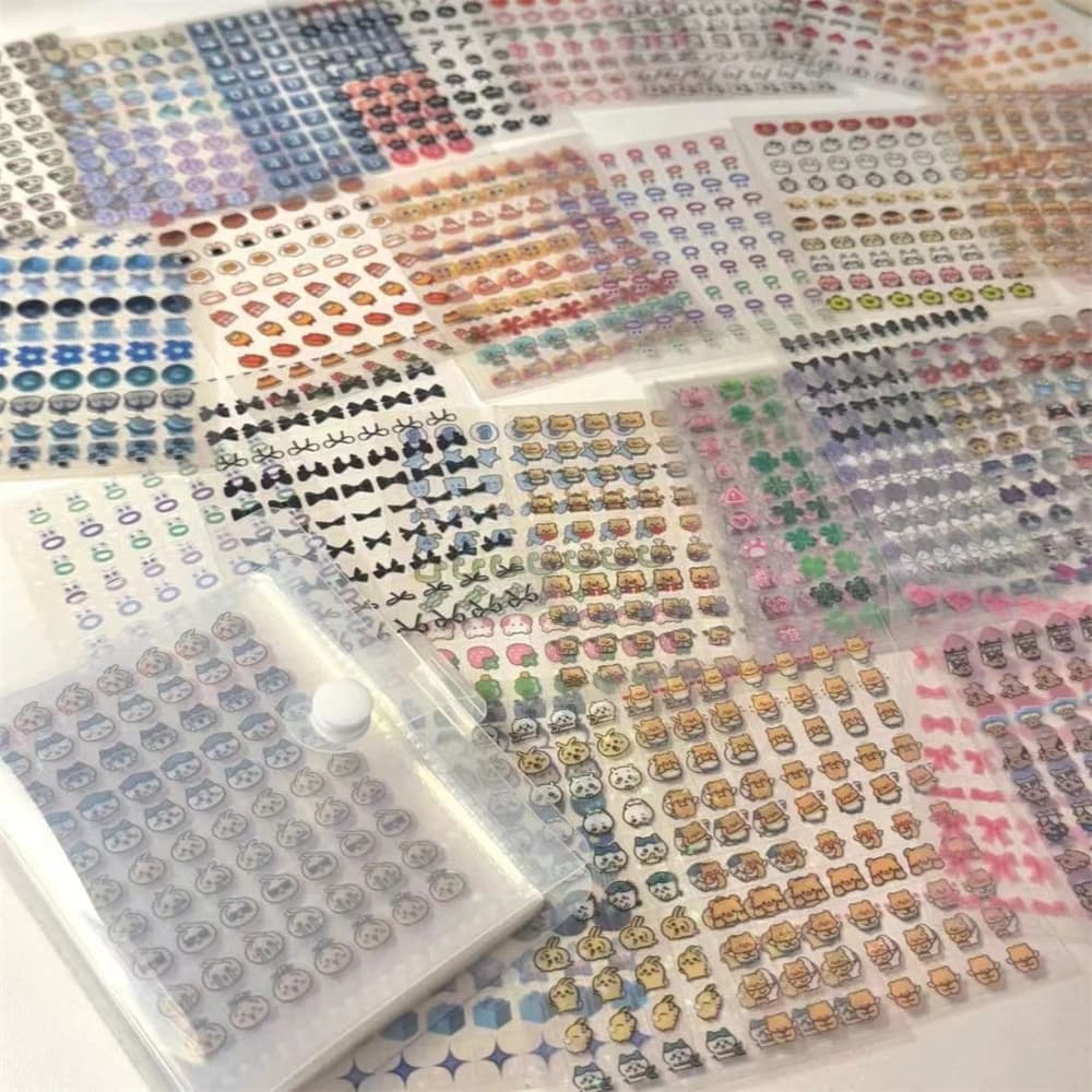 25Pcs 1750 Stickers MINI Cute emoji Cube Transparent Stickers PET DIY Scrapbooking Decor Sticker Phone Decal Journaling