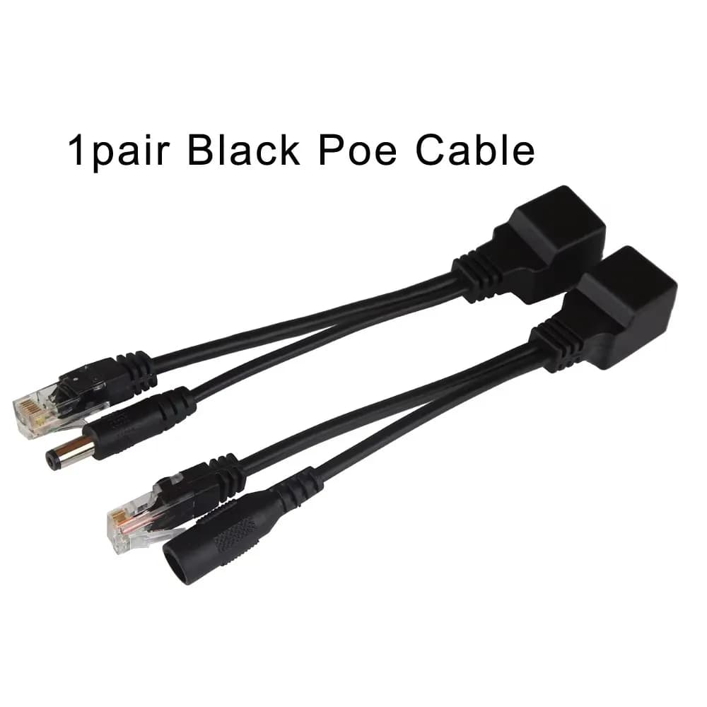 2pcs (1pair) POE Adapter Cable RJ45 POE Injector + POE Splitter Kit Power over Ethernet POE Camera Adapter  5V 12V 24V 48V