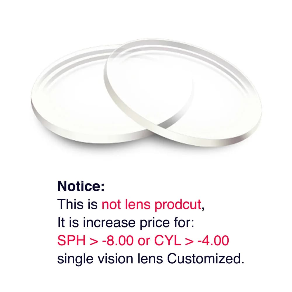 Custom height lenses or special prescription lenses require a price difference!
