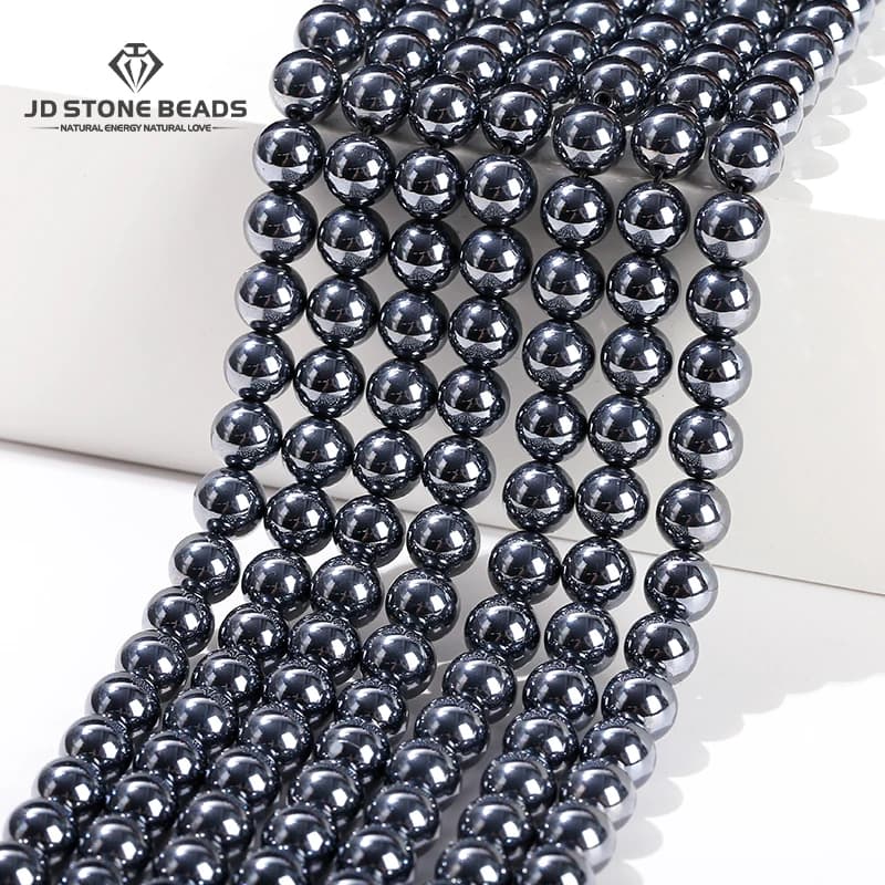 Wholesale Natural Terahert Stone Beads 4 6 8 10mm Health Energy Smooth Round Loose Beads For Jewelry Making Bracelet Accessory