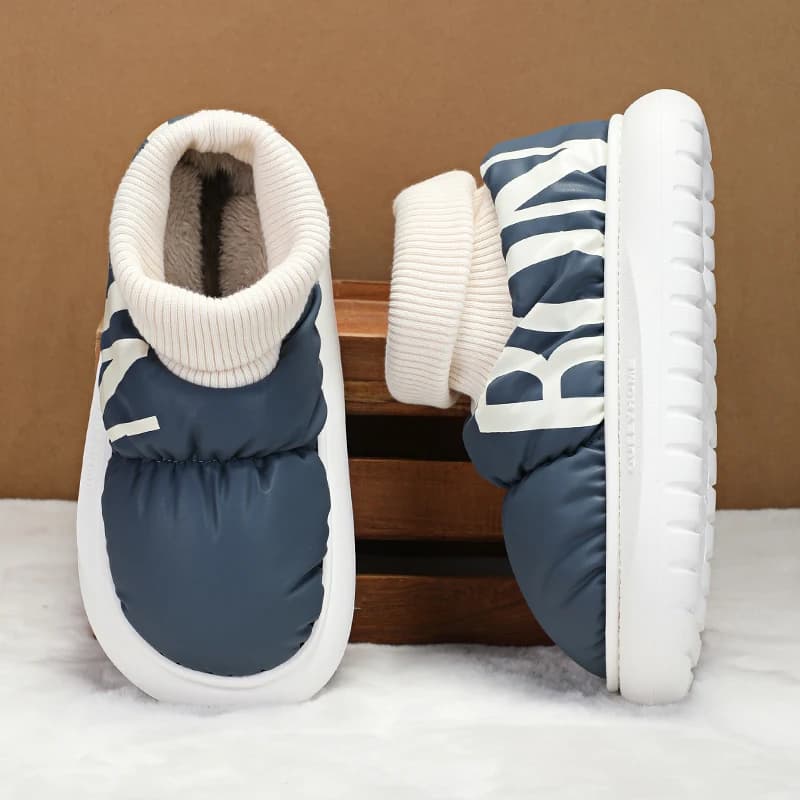 2024 New Plush Warm Home Flat Slippers Lightweight, Soft and Comfortable Winter Slippers Men's Women's Cotton Shoes Indoor Plush