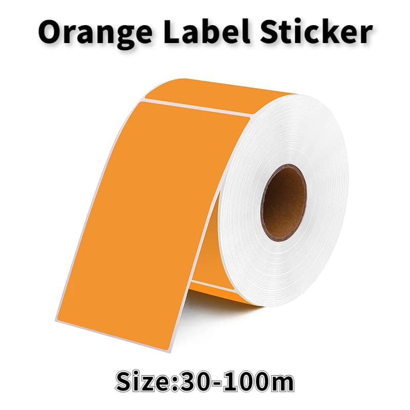 Orange Thermal Paper Barcode Shipping Address Labels Compatible with Zebra & Rollo Label Printer,Premium Adhesive & Perforated