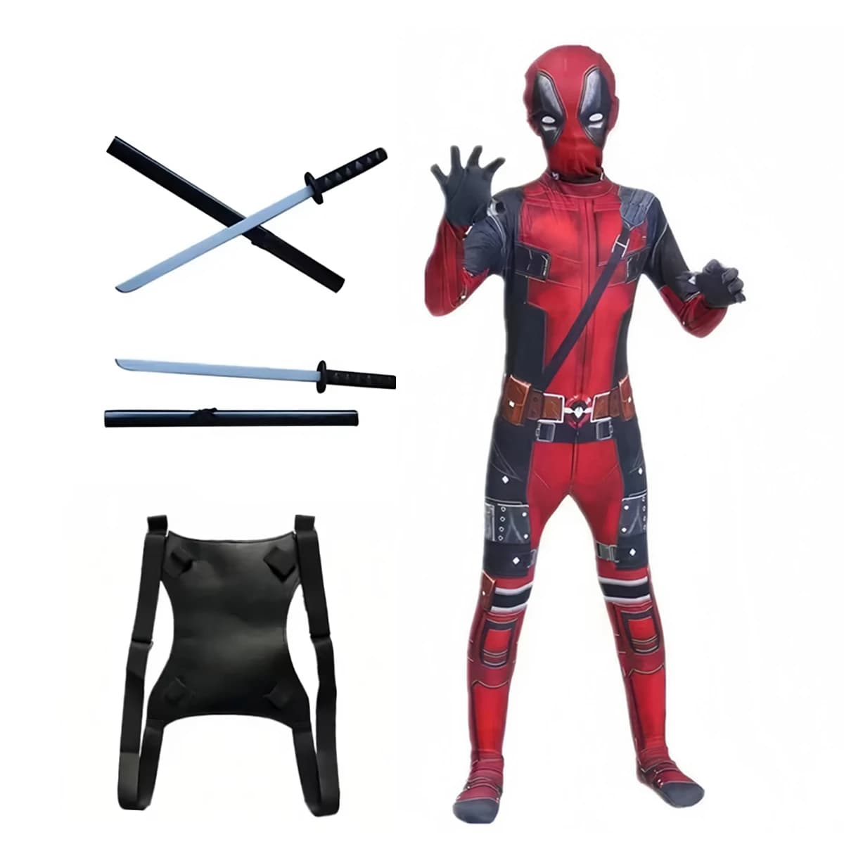 Kids Deadpool Bodysuit Character Peter Parker Dress Fencing Deadpool3 Suit Fencing Cosplay Jumpsuit Costumes Spiderman Children
