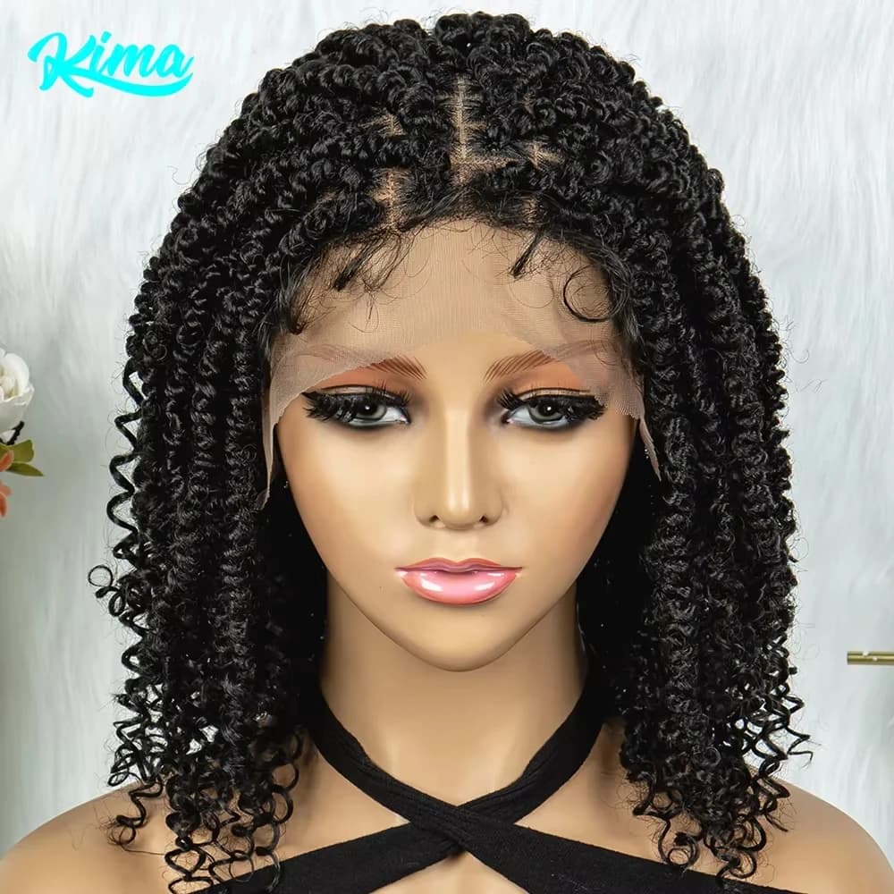 Synthetic Lace Front Wig Butterfly Locs Braided Wigs Dreadlock Wig 14 inches Short Knotless Wigs for Black Women Synthetic Wig