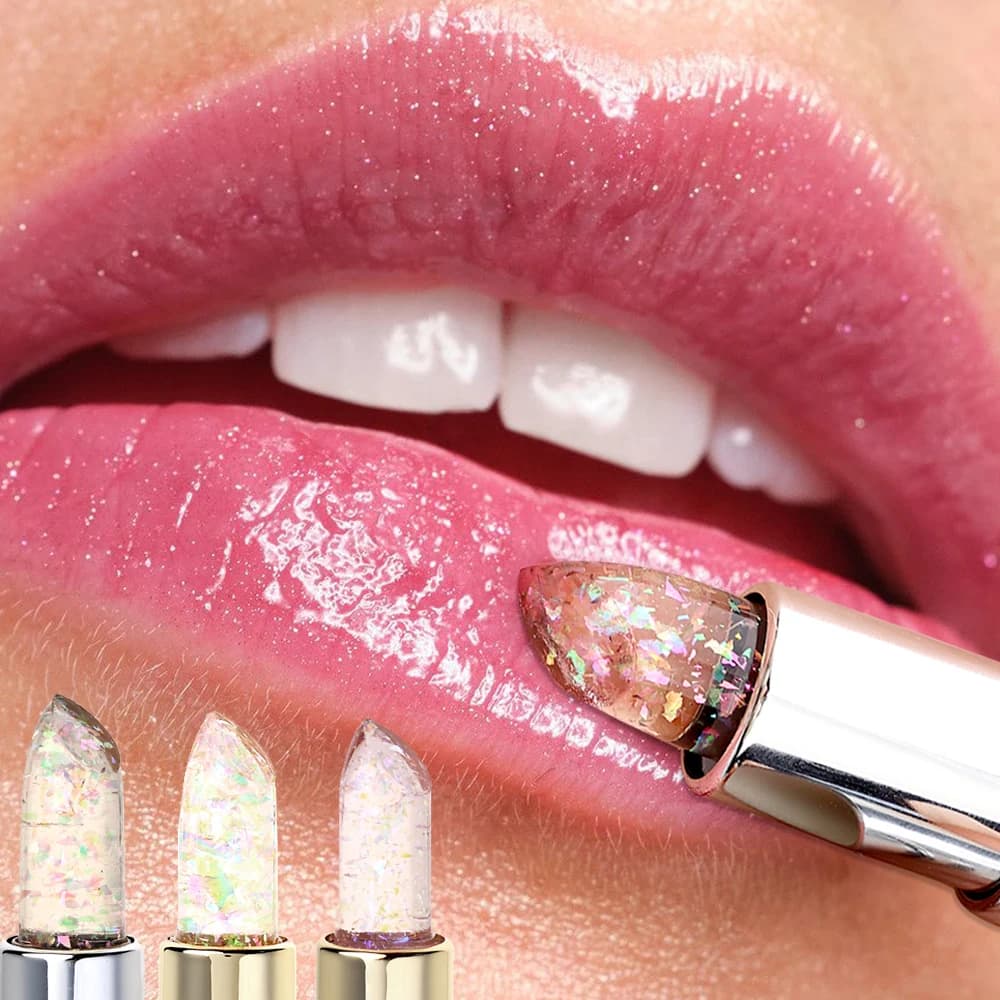 Moisturizing Glitter Lipstick Jelly Color-chang Magic Lip Gloss Waterproof Lasting Shiny Mirror Diamond Lipsticks Korean Makeup