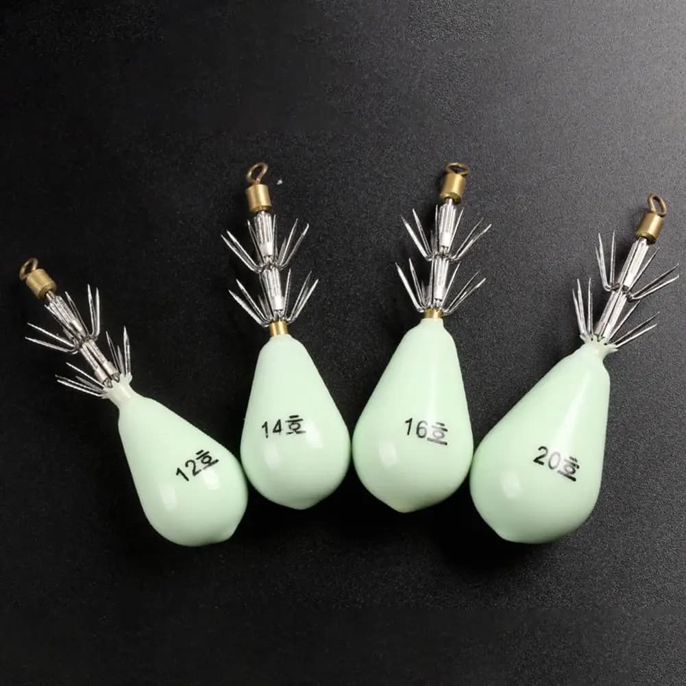 2Pcs/Box Squid Jig Hook  10 Claws   Cuttlefish Sleeve Cuttlefish Sleeve With Swivel