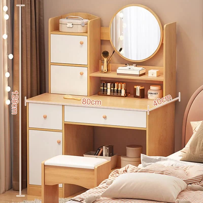 Wooden Chest Of Drawers Dressing Table Storage Mirror Charm Classic Dressing Table Bedroom Luxury Tocador Dressing Room System