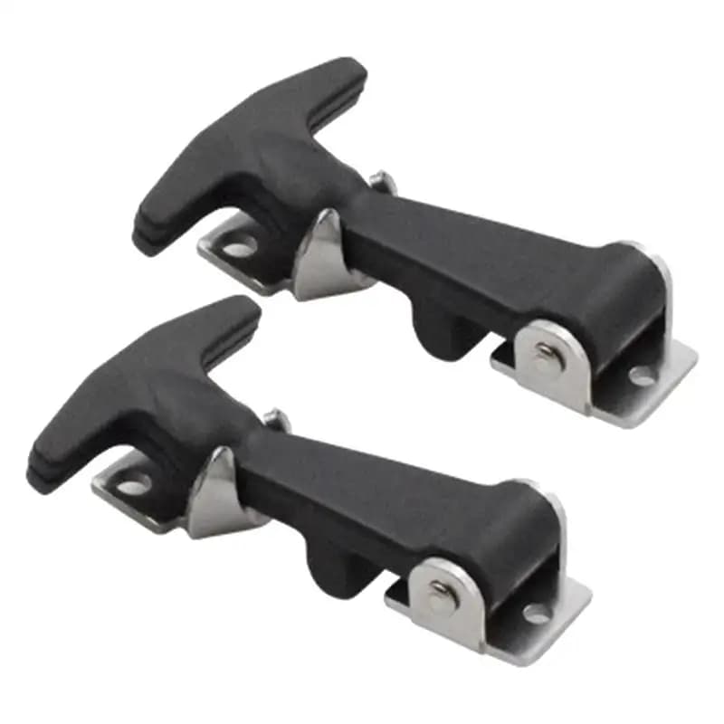 Rubber Hood Catch With Bracket 2pcs Elastic Stainless Steel Rubber Hood Catch Flexible T-shaped Drawer Latch For Coolers Boats