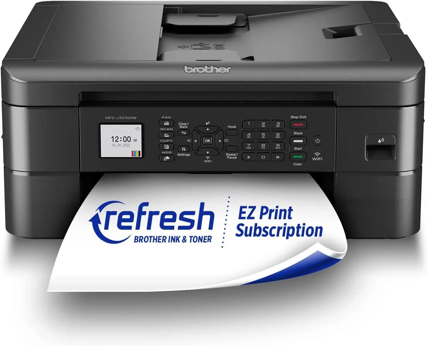 MFC-J1010DW Wireless Color Inkjet All-in-One Printer with Mobile Device and Duplex Printing, Refresh Subscription and Works