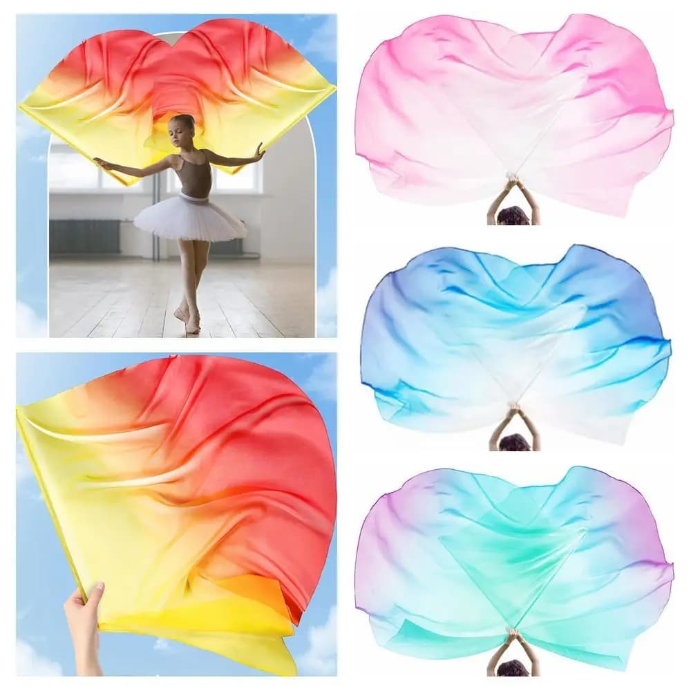 with Telescopic Sticks Belly Dance Accessories Props Scalable Rods Multicolor Semi-circular Flags Lightweight Dance Party