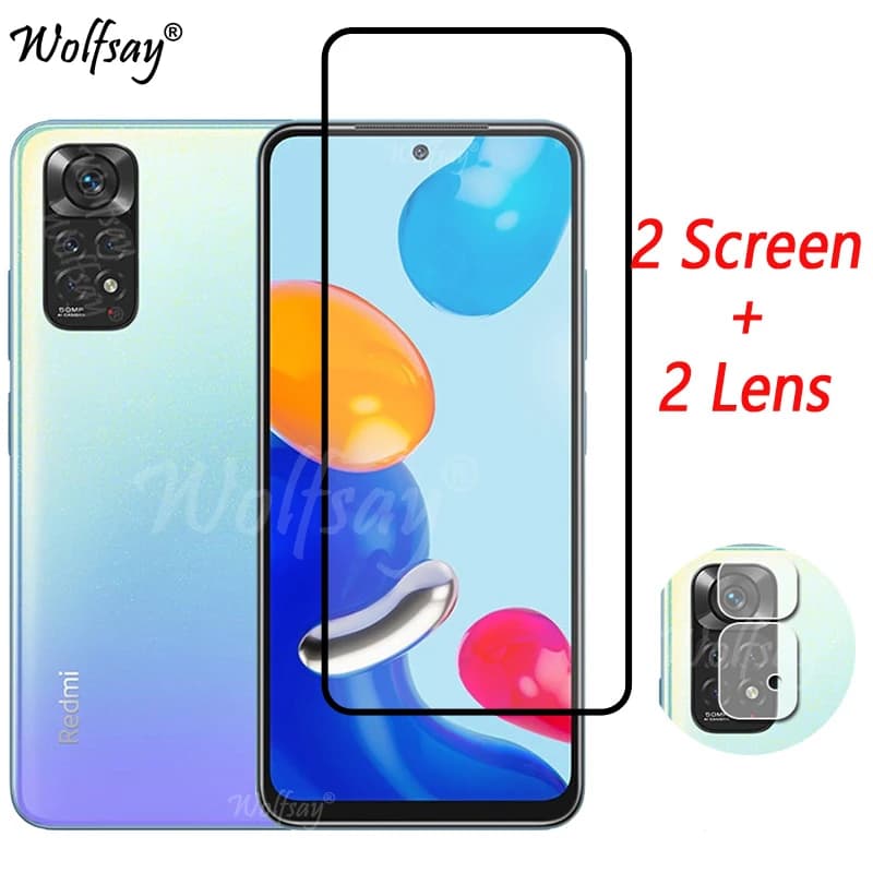 Full Cover Tempered Glass For Xiaomi Redmi Note 11 Screen Protector Redmi Note 11 Global Camera Glass For Redmi Note 11 Glass