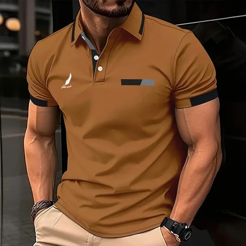 Summer Men's Polo Shirt Short Sleeve Lapel Button Tshirts for Men Casual Streetwear Lightweight Jogging Tops