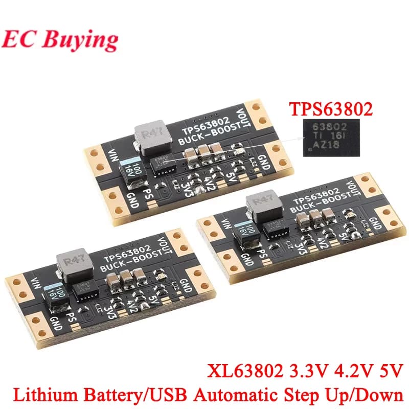 10Pcs/1pc XL63802 3.3V 5V Lithium Battery USB Automatic Voltage Regulator Step Up Down Power Module Boost Buck Board TPS63802