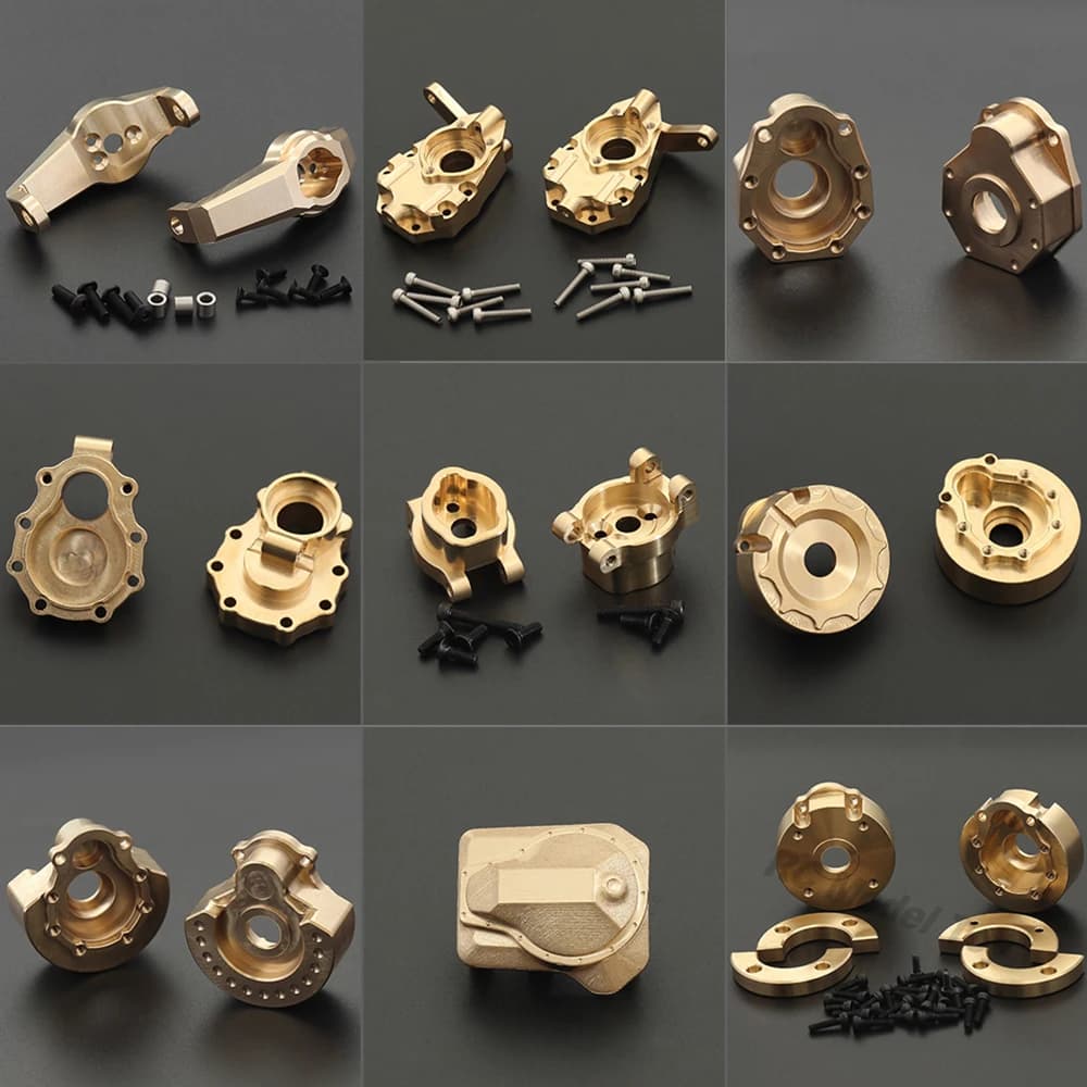1/10 RC Crawler Heavy Duty Brass Counter Weight Set Portal Drive Axle Housing Bumper Mount for TRX4 TRX6 Upgrade Parts
