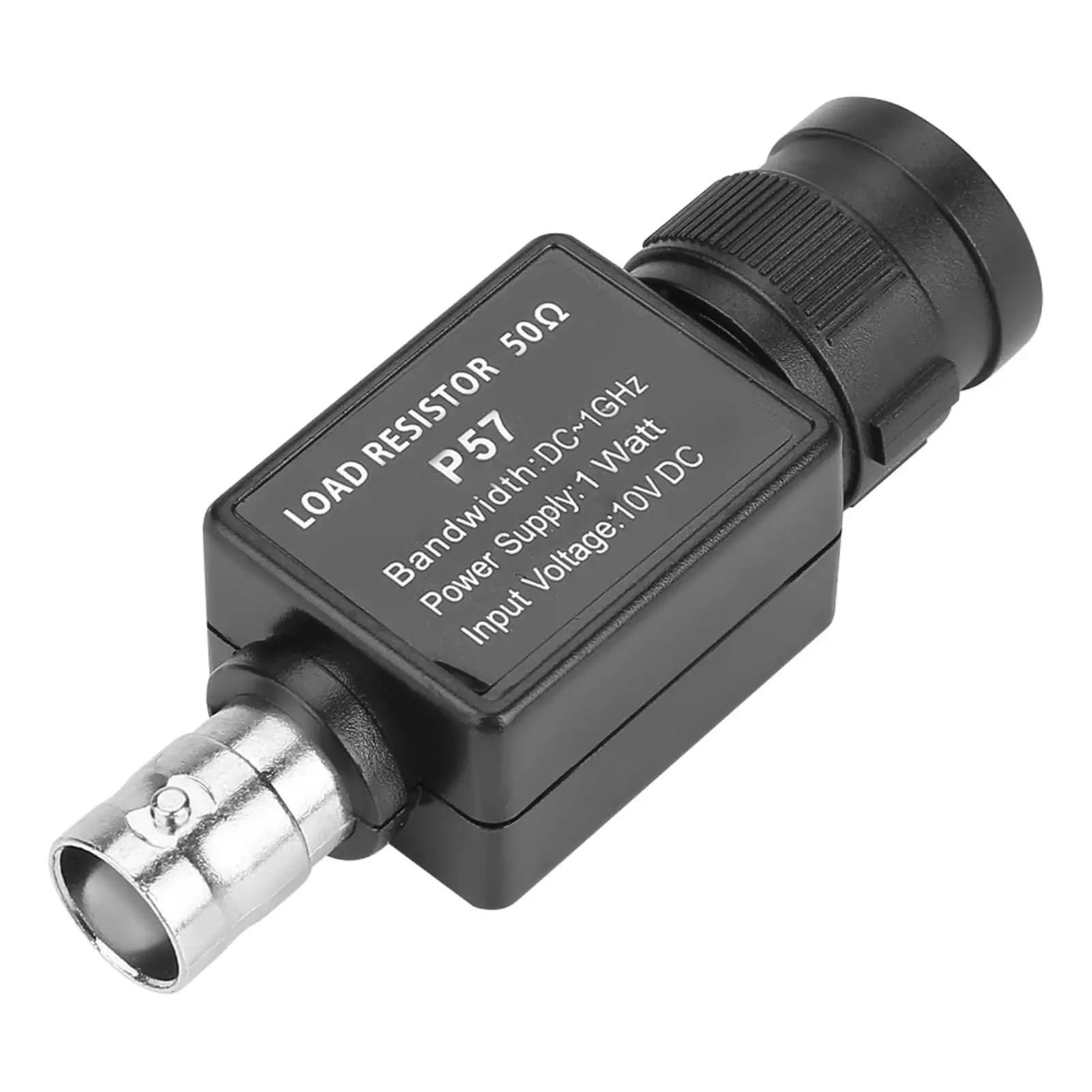 P57 High Precision 50Ω BNC to BNC Plug Adapter 10V 1W Black Q9 Female Connector for Resistance Measurement