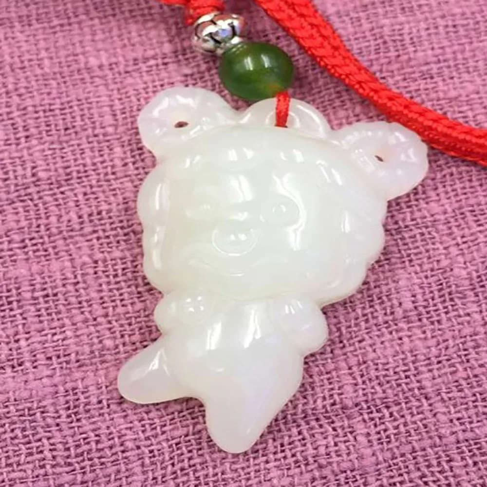 Hetian Jade Pendant Zodiac Cute Cartoon Version DIY Jewelry P0051