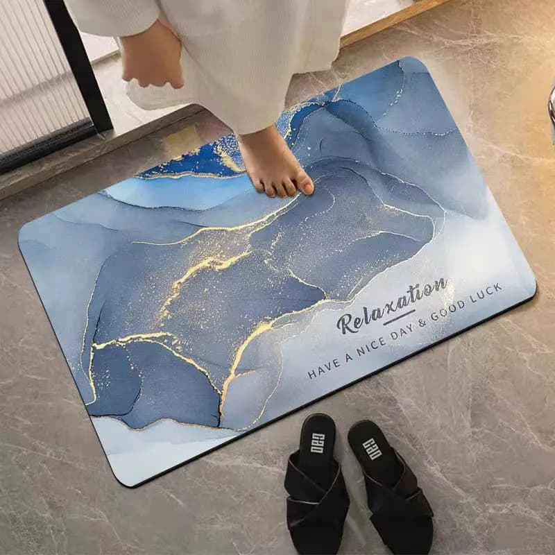 E2 Quick-drying Diatom Mud Absorbent Bath Mat Household Bathtub Shower Front Door Mats Stone Grain Non-slip Bathroom Mat Rugs