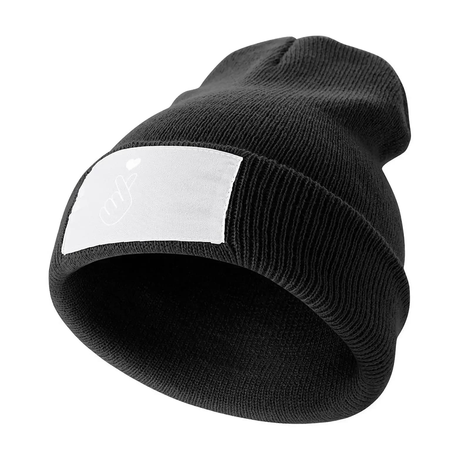 KPOP Finger Heart Symbol - Black Knitted Hat Hat Luxury Brand Trucker Hats Brand Man Caps Hip Hop Women's Beach Outlet Men's
