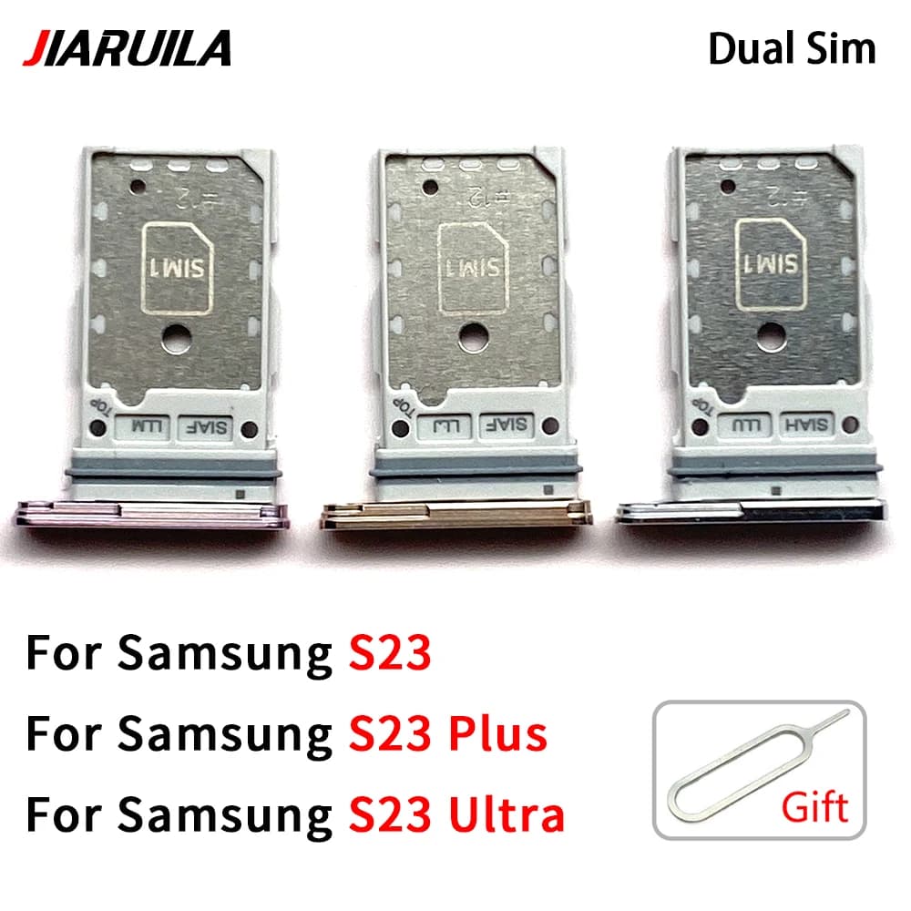 SIM Card Slot SD Card Tray Holder Adapter For Samsung S23 Plus Ultra G911 G918 G916
