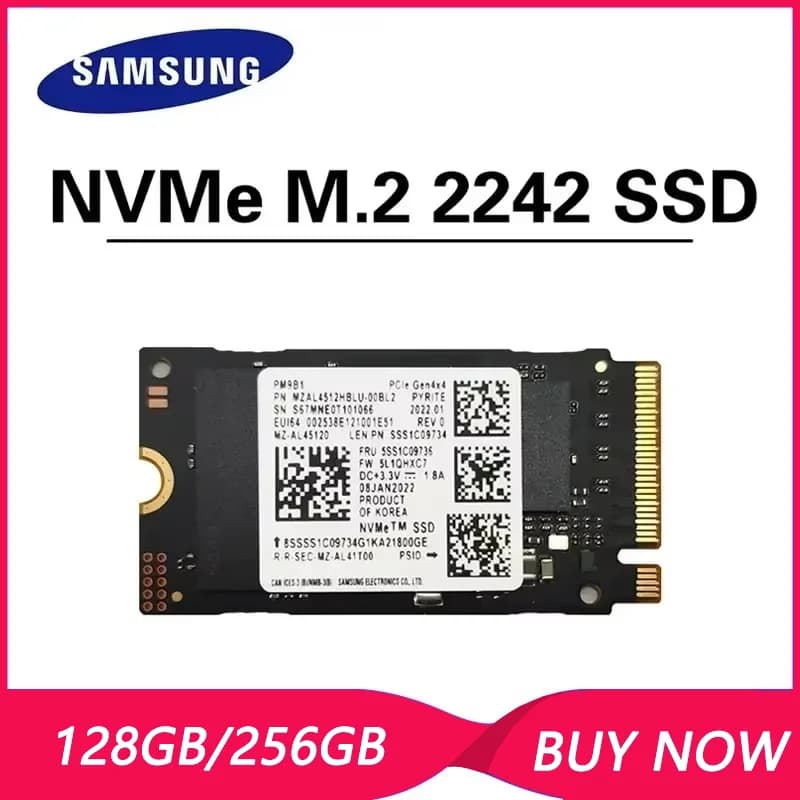 SAMSUNG SSD 2242 PM991PCIe3.0X4 128GB & PM991a 128G 2242 PCIe 3.0X4 & PM9B1 PCIe4.0X4 256GB M.2 NVMe Solid State Drive