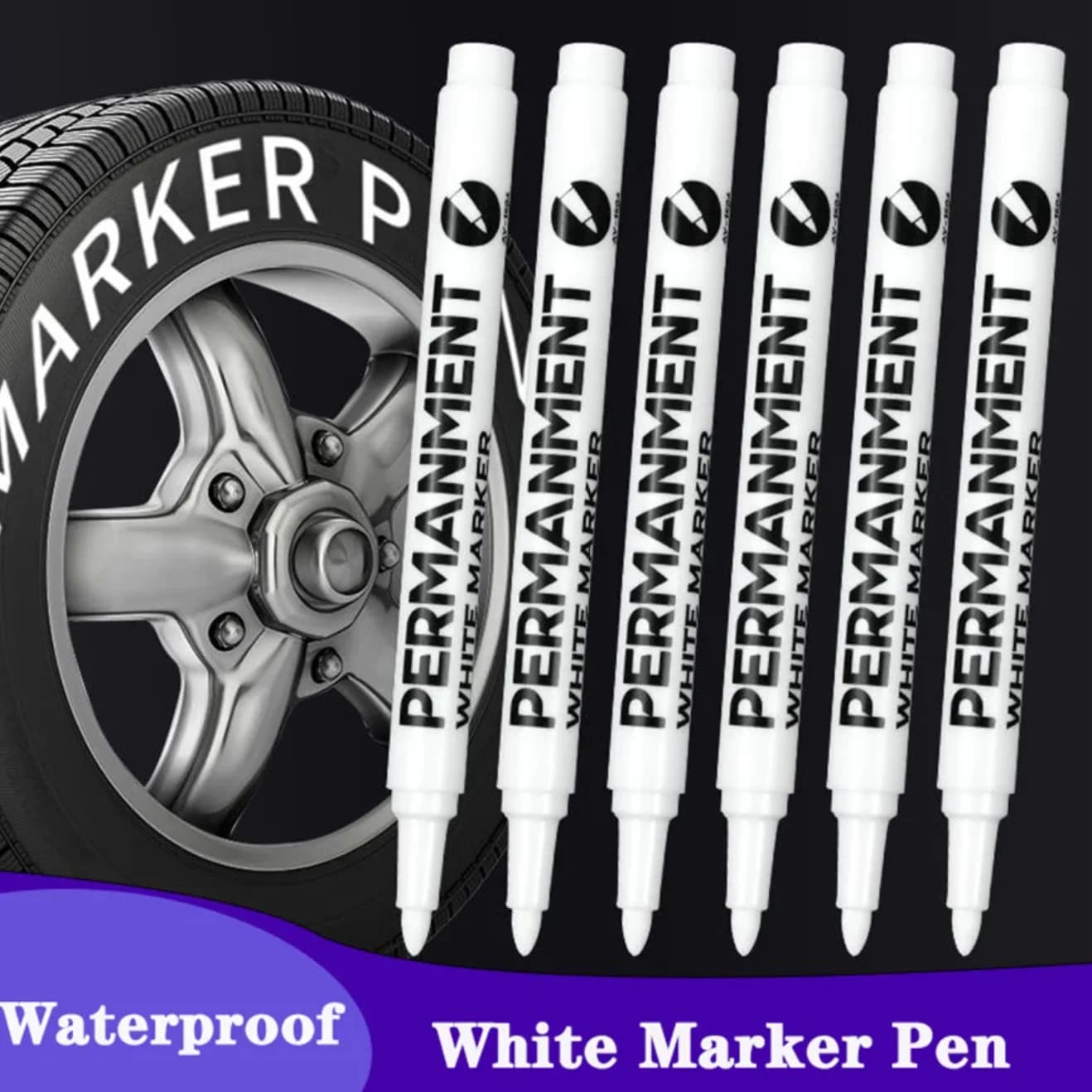 3/6 Pcs Acrylic Paint White Marker White Paint Pen for Rock Painting Stone Ceramic Glass Wood Tire Fabric Metal Canvas