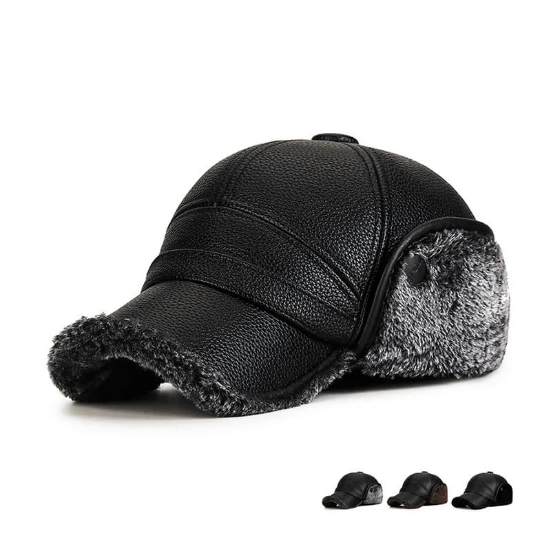 Middle-Aged And Elderly Fur Hats, Men Warm, Old Man Ear Protectors, Lei Feng Hats, And Velvet Baseball Caps