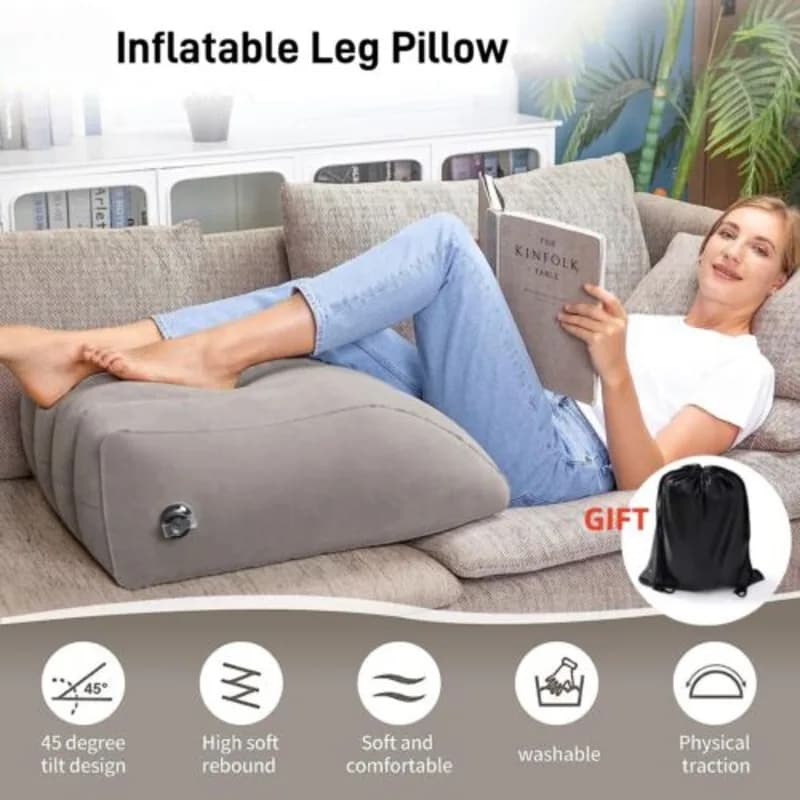 Vein Cushion Leg Lift Pillow Knee Protect for Sleep Inflatable Wedge Footrest Comfort Improve Blood Circulation Reduce Swelling