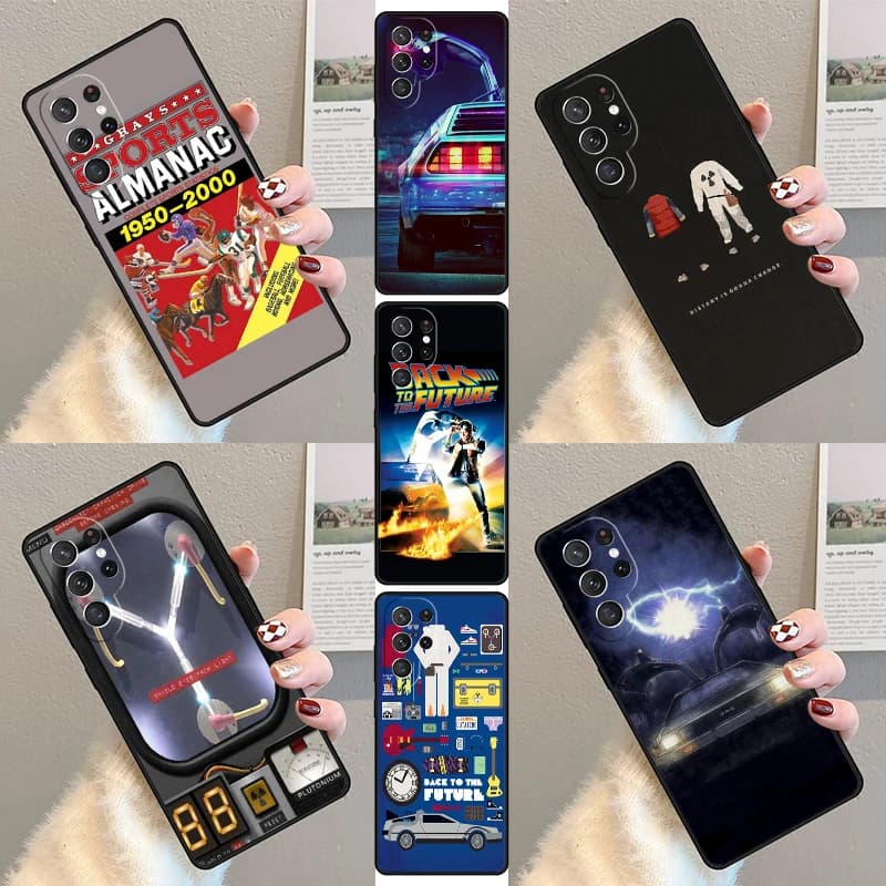Back to the Future License Plate Outatime Phone Case For Samsung Galaxy S23 S21 S20 FE S24 S22 Ultra Note20 S10 S9 S8 Plus Cover