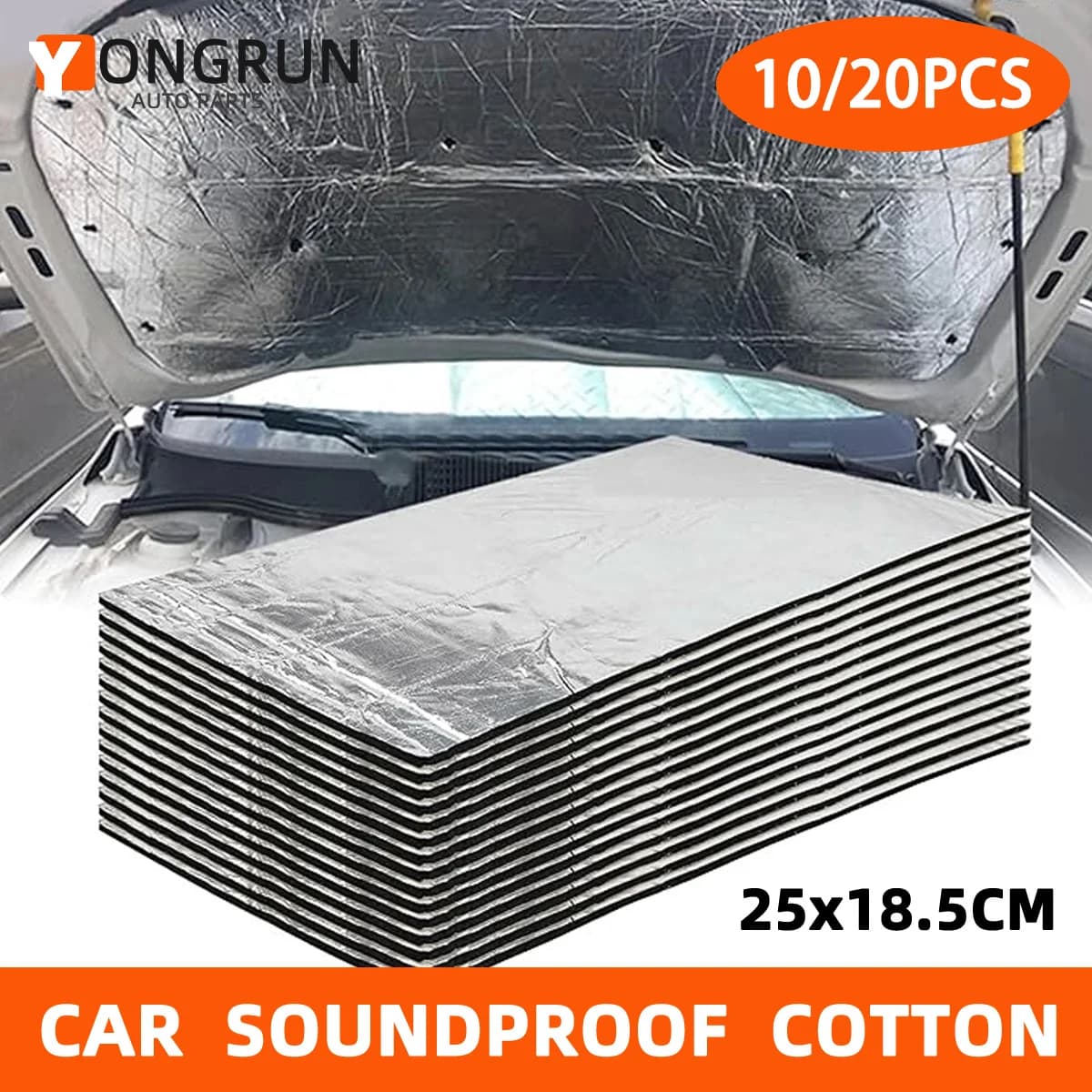 10/20pc Car Hood Insulation Cotton 5mm Insulation Pad Self-Adhesive Car Insulation Sound Insulation Shock Resistance