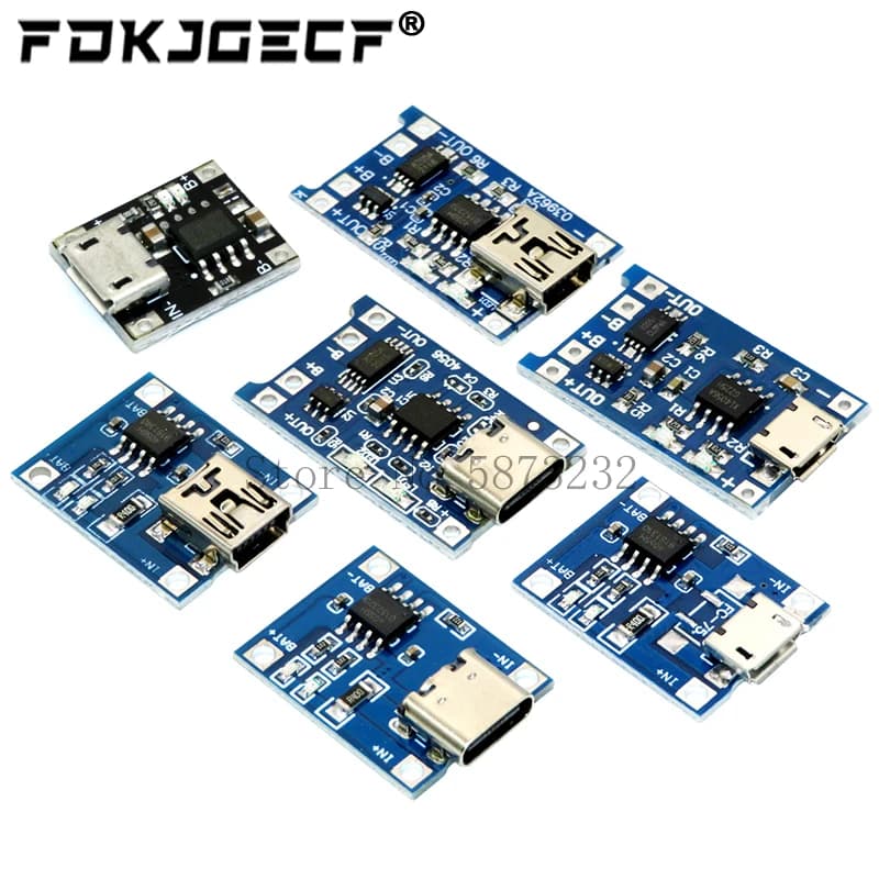 TP4056 With Protection Dual Functions 5V 1A Mini Micro TYPE-C USB 18650 Lithium Battery Charging Board Charger Module 1A Li-ion