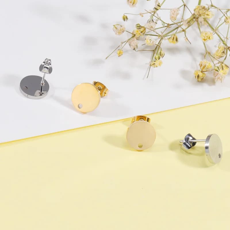 5Pairs/Lot Fashion Round Stud Earrings Mirror Polish Earrings Stainless Steel Earrings For Women Girls Gift Jewelry