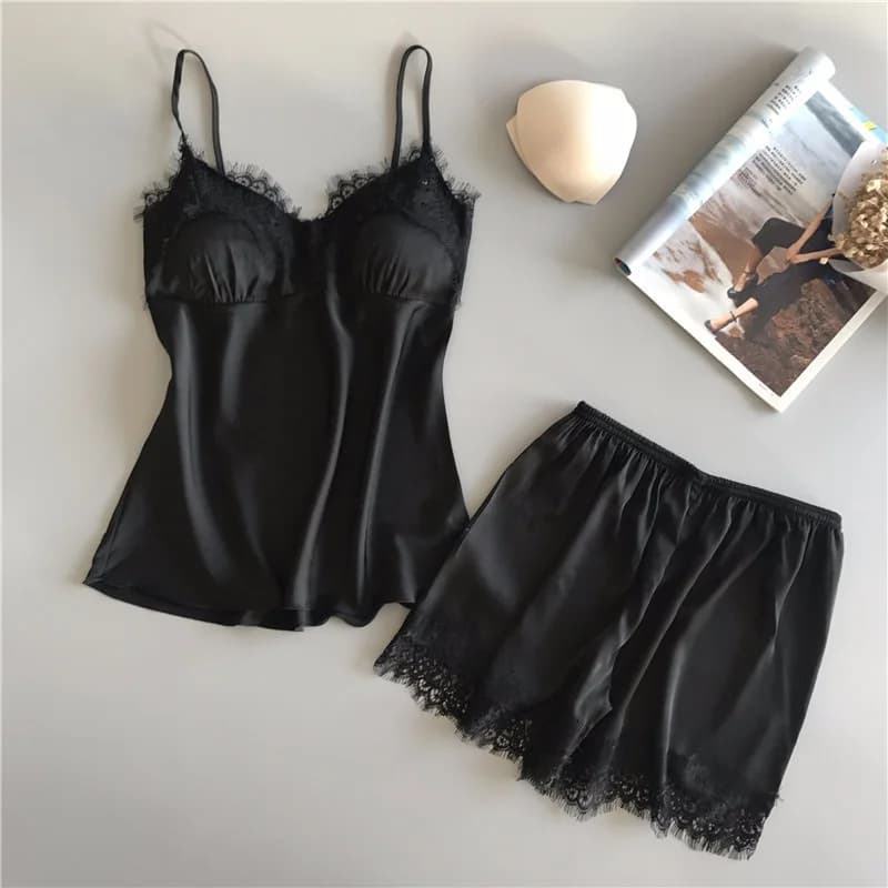 1 set of women's sleepwear set, fashionable V-neck lace sexy sleepwear, sleepwear pants set, new comfortable sleepwear