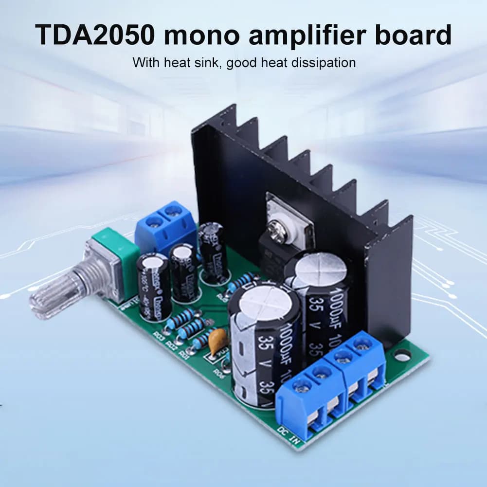 TDA2050 Mono Audio Power Amplifier Board 1-2A Audio Amplifier Output Module 10-100W Stereo Power Amplifier 1-Channel