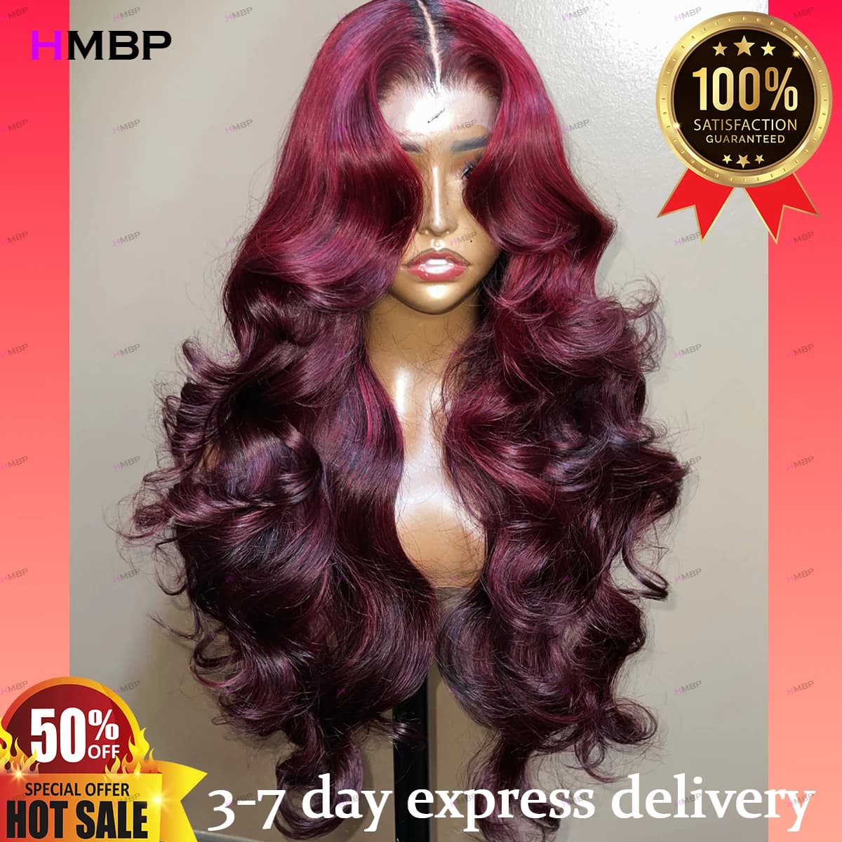 360/13x6 HD Lace Front Wig Glueless Lace Wig Human Hair Wear And Go Body Wave 99j Colour Pre Plucked Lace Frontal Wigs For Women