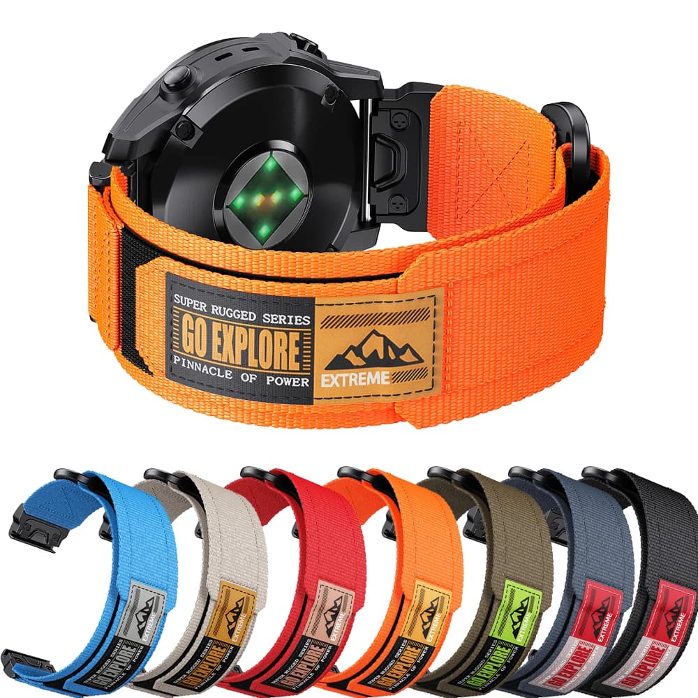 22mm 26mm QuickFit Watch Band For Garmin Fenix 8 7 7X 6 6X 5X Plus/Epix Pro Gen 2 47mm 51mm/Tactix 7/Enduro 3 Sports Nylon Strap