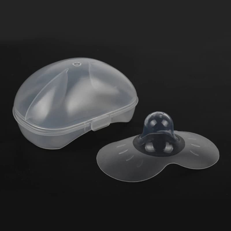 2Pcs Silicone Nipple Protectors Feeding Mothers Nipple Shields Protection Cover Breastfeeding with Clear Carrying Case
