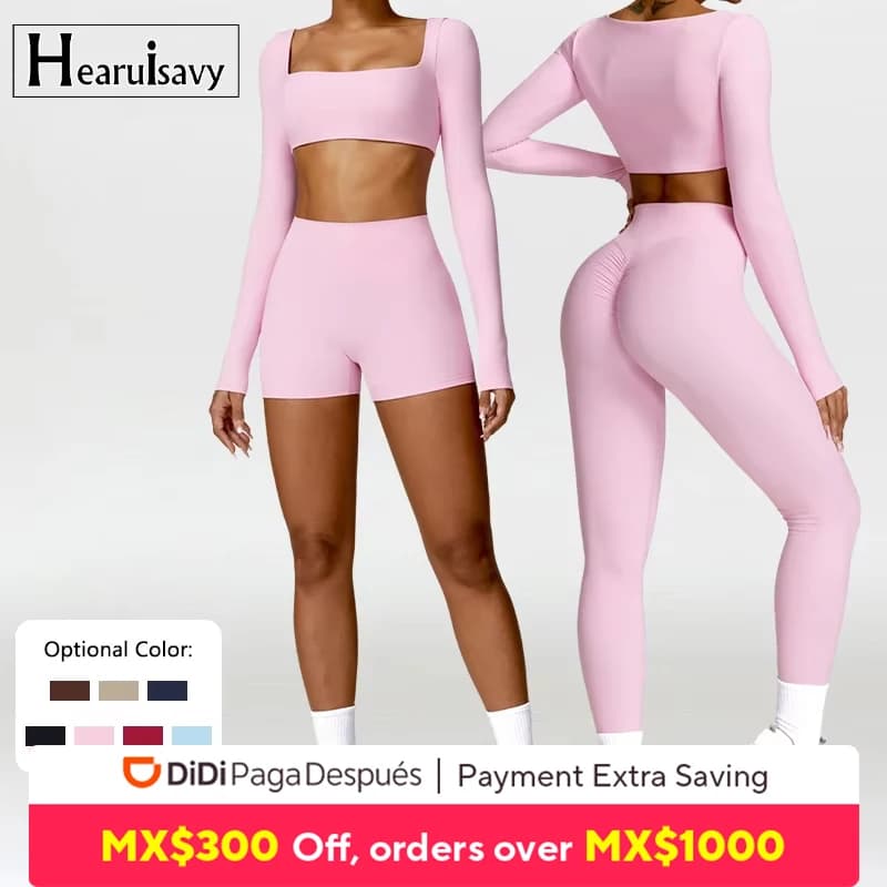 2PCS Yoga Suit Sports Set Women Quick-Drying Gym Set Women Tracksuit Running Workout Long Sleeve Sports Shirt Yoga Clothing