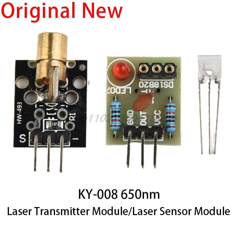 Laser Receiver Sensor Module + KY-008 650nm Laser Transmitter Module For AVR Electrical Equipment Tools