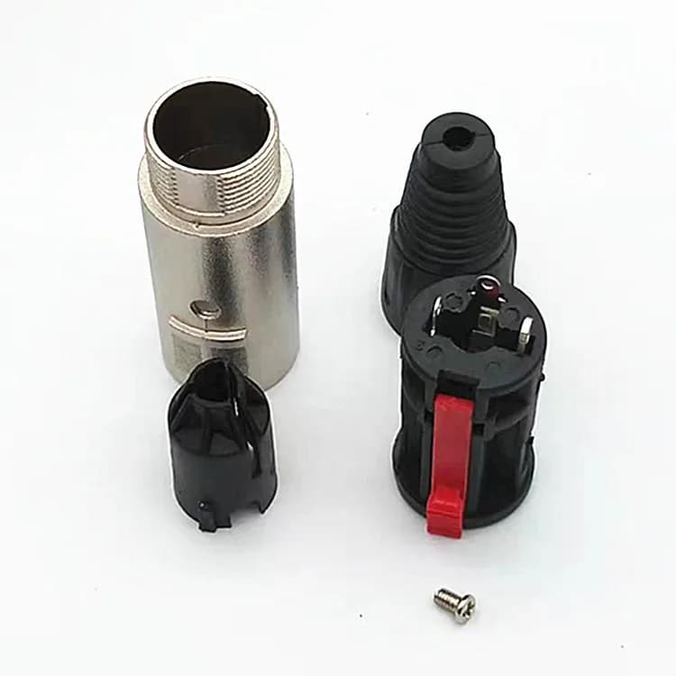 10pcs 6.5 hole large three core female wiring welding 6.35 female metal audio connector with lock audio 6.5 socket female connec