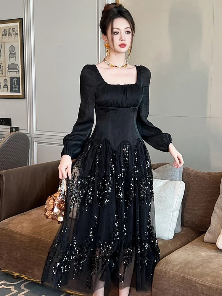 New Celebrity Evening Party Dresses Women Clothes Sweet Sheer Mesh Splice Corset Long Ball Gown Prom Robe Banquet Vestidos Mujer