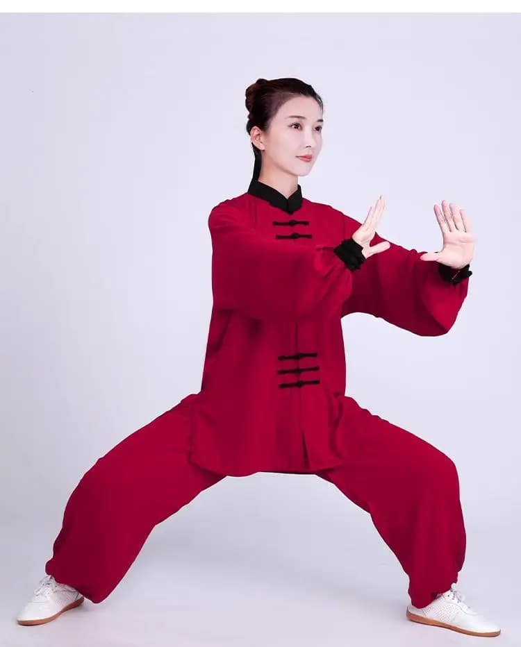 2024 new vintage chinese tang style tai chi suit pure cotton tai chi performance outfit unisex male female morning exercise set