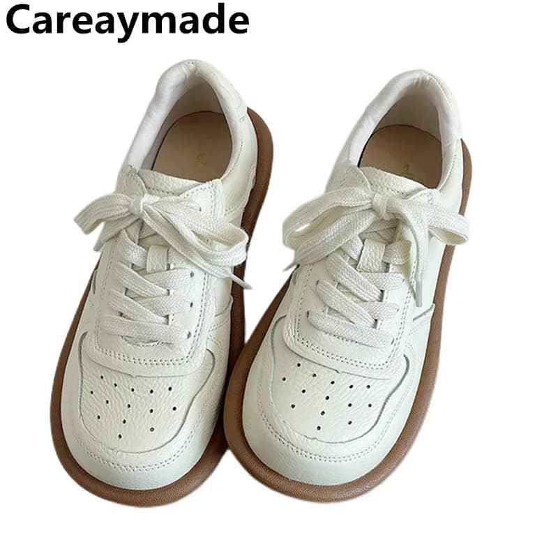 Careaymade-Genuine Leather women's shoes small white shoes, spring& summer new literary shoes,Harajuku soft soles women's shoes