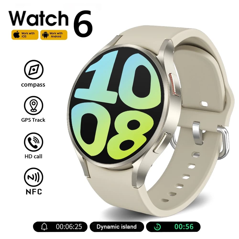 2025 New Bluetooth Call Smart Watch 6 Classic Men AMOLED HD Screen AI Voice Assistant Bluetooth Call NFC GPS Smartwatch Women