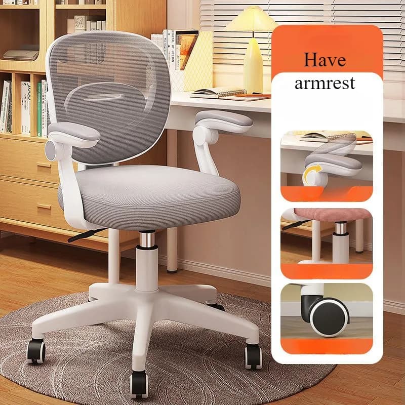 Ergonomic Comfortable Swivel Chair Office Chair Home Student Backrest Chair Liftable Chair Armrests Adjustable for Home