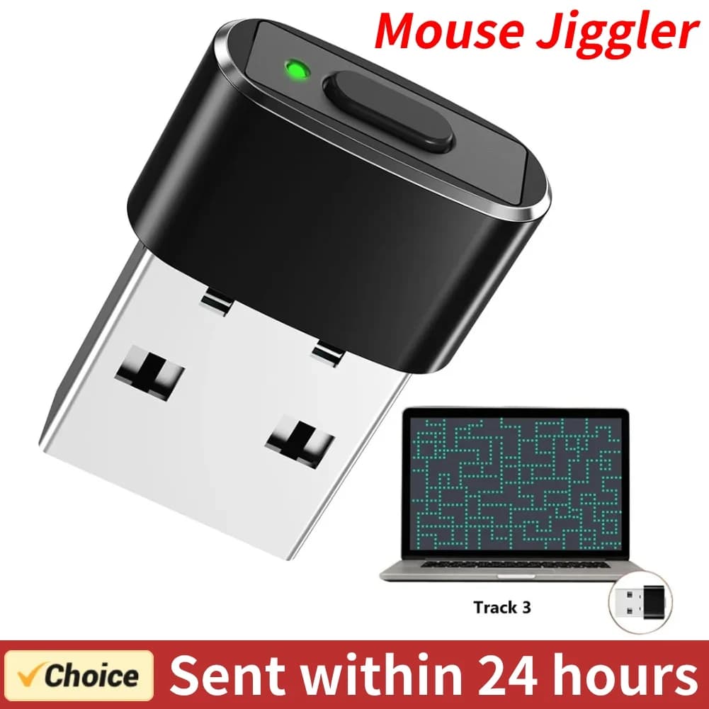 Mouse Jiggler Undetectable Automatic Mover USB Port Shaker Wiggler for PC Laptop Keeps Computer Awake Simulate Mouse Movement