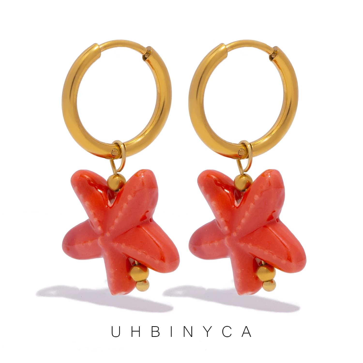 UHBINYCA Ceramic Dopamine Earrings for Women, Colorful Vibrant Pendant Youthful Hypoallergenic Stainless Steel  Jewelry Gift