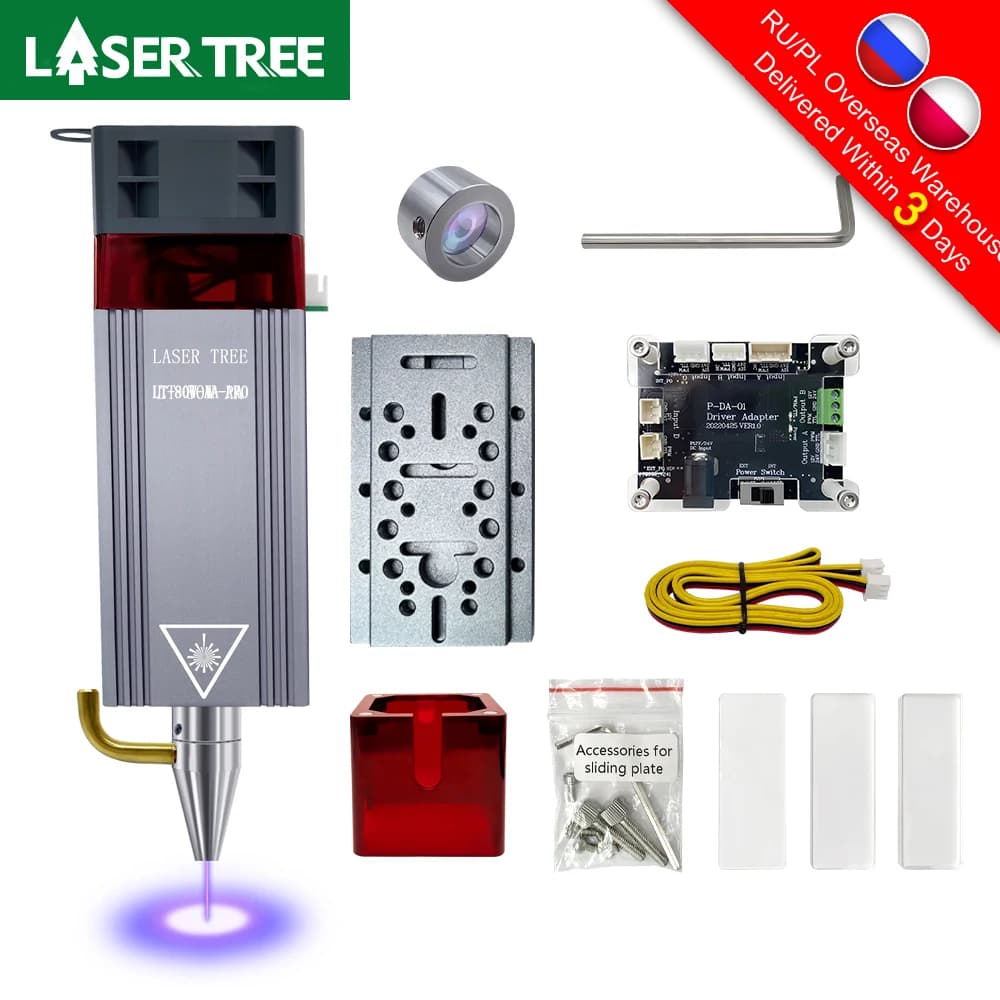 LASER TREE 20W/10W/5W/4W Laser Head For CNC Engraver Wood Cutting DIY Laser Tools 450nm TTL/ PWM Blue Light Laser Module