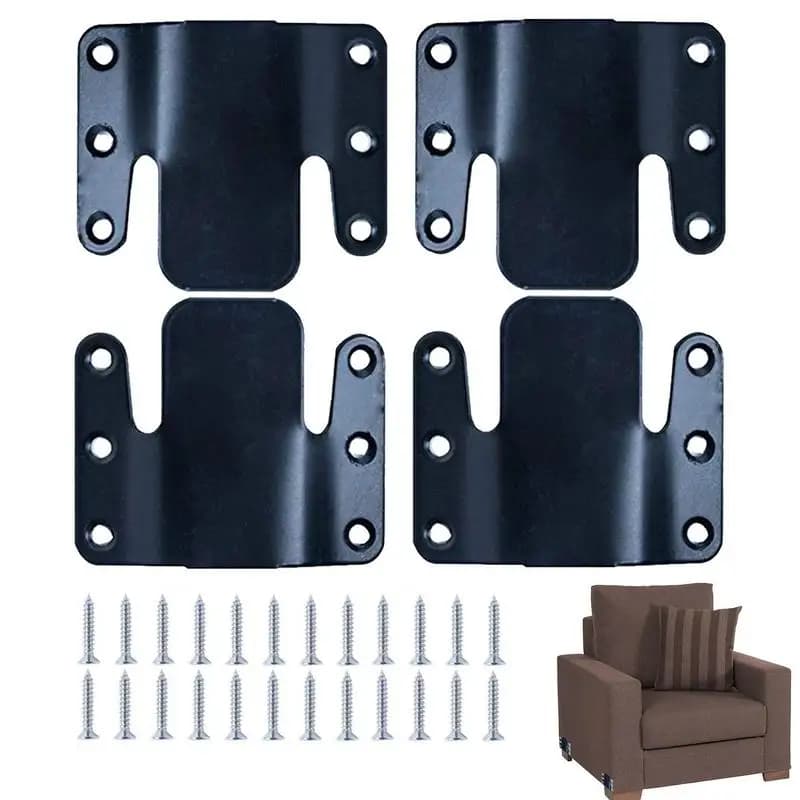4pcs Stainless Steel Sectional Sofa Connector Interlock Bracket With 24 Screws For Furniture Photo Frame Mirror Household Supply